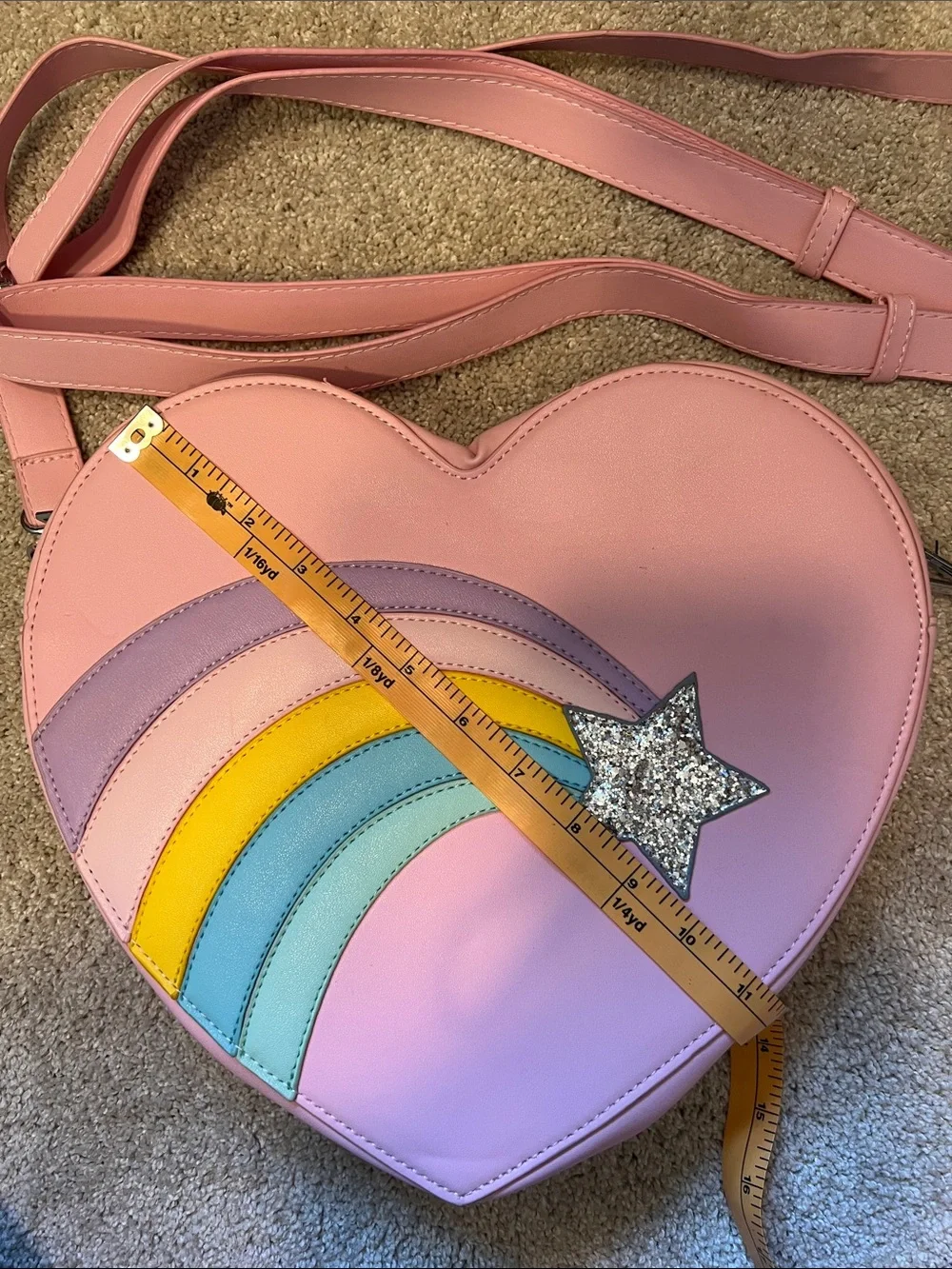 Pink Heart Rainbow Crossbody/backback Bag
